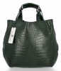 Kožené kabelka shopper bag Vittoria Gotti lahvově zelená VG804